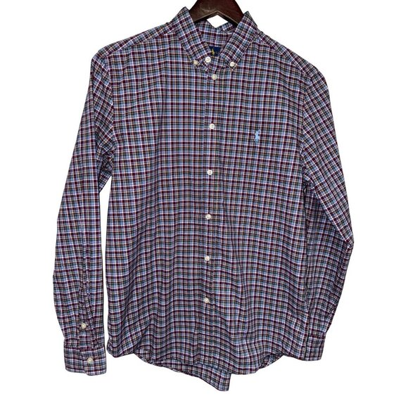 Polo Ralph Lauren Other - Polo Ralph Lauren Boy's Plaid Shirt XL 16/18 Blue Button Long Sleeve Preppy